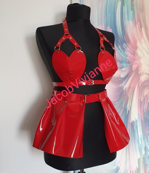 Set sutien si fusta piele naturala