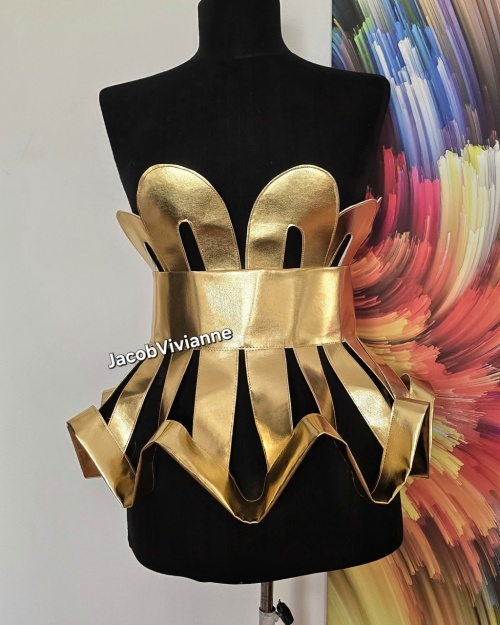 Brau piele metalizata aurie