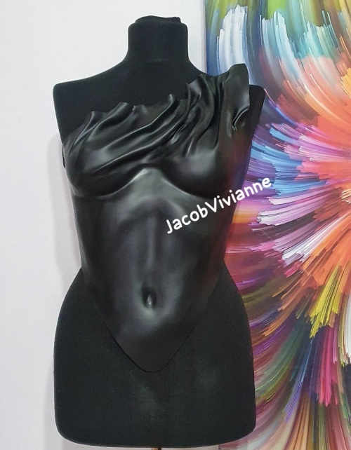 Corset Cyber Yukhya - Corset plastic negru mat