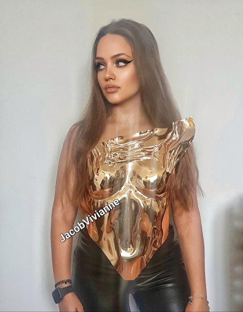 Corset Cyber Yutryh - Corset auriu plastic tip oglinda