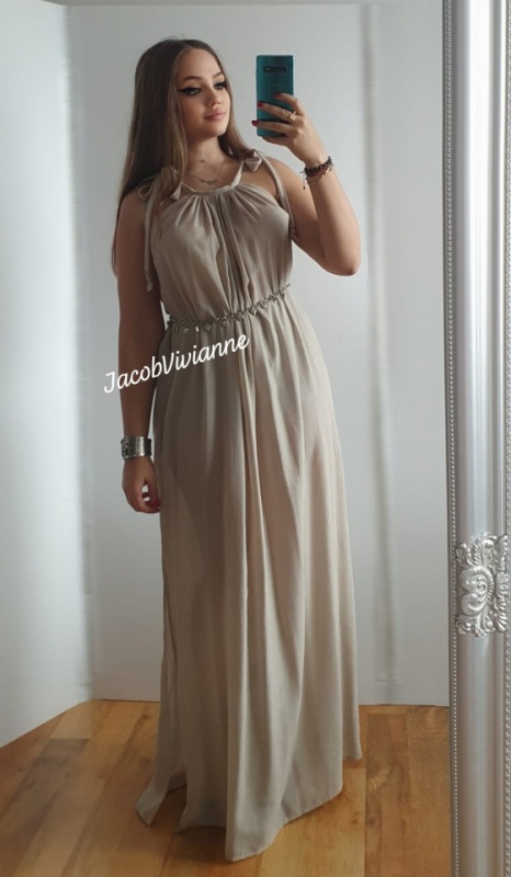 Rochie bej din IN lunga