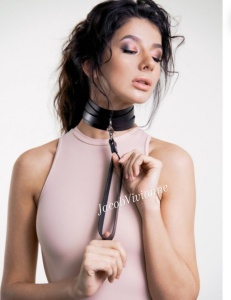 Choker lat cu lesa piele naturala