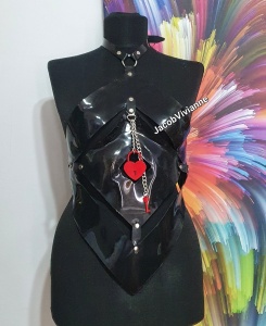 Corset Cyber Kolyh - Corset plastic negru decupat
