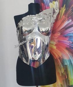 Corset Cyber Natsuko - Corset argintiu plastic tip oglinda - Img 2