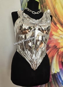 Corset plastic argintiu oglinda