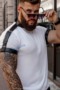 Ham brate cu choker piele naturala pentru barbati - Img 3