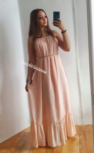 Rochie peach din IN cu spatele gol - Img 1