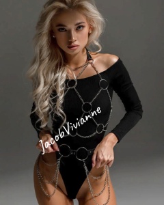 Set ham bust si curea lant piele naturala - Img 1