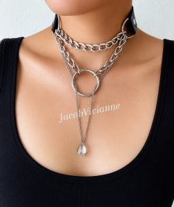 Choker piele naturala cu lant