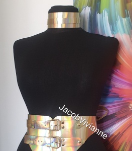 Choker piele naturala holografica