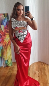 Corset Cyber Ajrham - Corset argintiu plastic tip oglinda - bust voluminos - Img 1