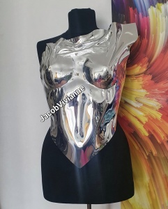 Corset Cyber Daisuke - Corset argintiu plastic tip oglinda - Img 2