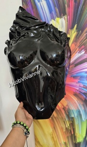 Corset Cyber Daisuky- Corset plastic negru lucios oglinda