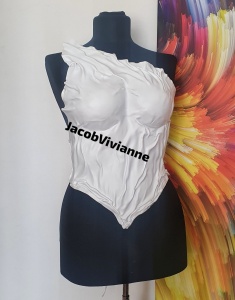 Corset Cyber Farajy - Corset plastic alb - Img 2