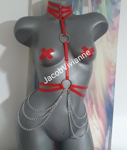 Ham bust elastic cu choker si lant - Img 2
