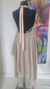 Rochie bej din IN asimetrica - Img 3