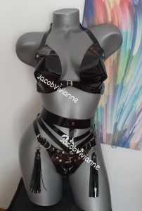 Set sutien si chilot piele naturala