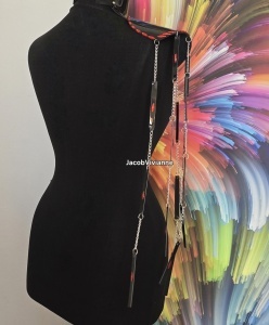 Accesoriu pentru Umeri lant si cristale- Statement Handmade pentru corset plastic | Jacob Vivianne - Img 4