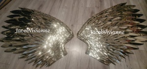 Aripa decor perete din piele aurie / 1 buc - Img 3