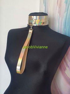 Choker lat cu lesa piele naturala - Img 3