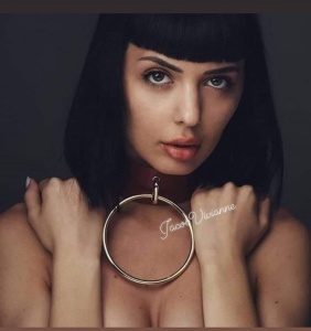 Choker lat piele naturala cu inel