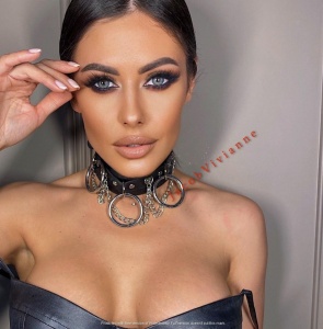 Choker lat piele naturala cu lant - Img 1