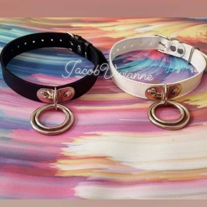 Choker piele naturala cu inel