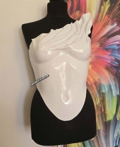 Corset Cyber Cassy Corset plastic alb - Img 1
