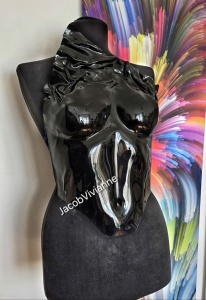 Corset Cyber Daisuky- Corset plastic negru lucios oglinda - Img 4