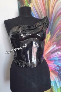Corset Cyber Hebbha - Corset plastic negru - Img 5