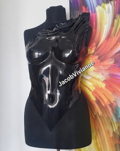 Corset Cyber Kimy - Corset plastic negru - Img 2