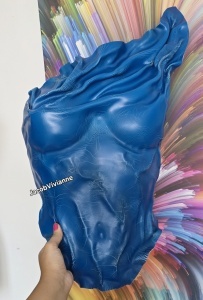 Corset cyber plastic plastic albastru efect cracked - Img 2