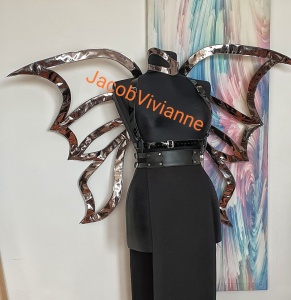 Ham aripi fluture din piele cosplay - Img 1