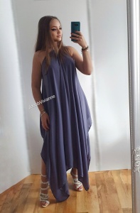 Rochie asimetrica imitatie matase naturala - Img 1