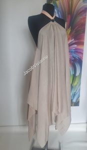Rochie bej din IN asimetrica - Img 4