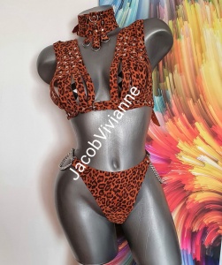 Set sutien si chilot piele naturala