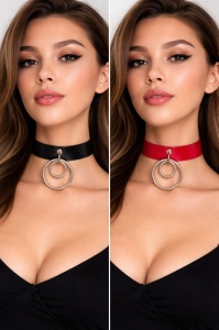 Choker piele naturala inele