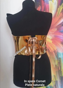 Corset Cyber Butterfly 3D - Corset auriu fluturi plastic tip oglinda - Img 3