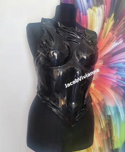 Corset Cyber Dakaray - Corset plastic negru - Img 1