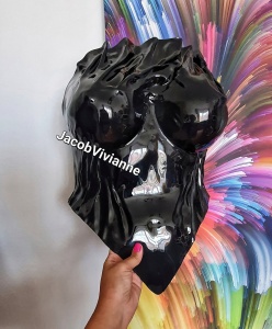 Corset Cyber Heyrha - Corset plastic negru - bust voluminos - Img 6