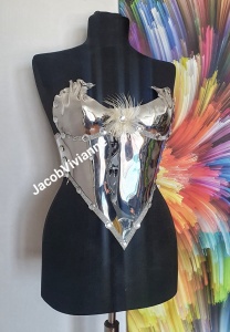 Corset Cyber Wuyky- Corset argintiu tip oglinda - Img 1