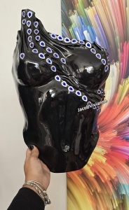 Corset negru plastic cu cristale albastre - Img 2