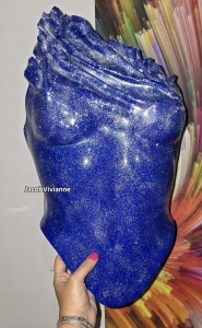 Corset plastic albastru cu glitter silver - Img 2