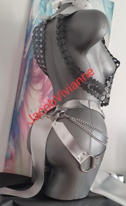 Set warrior fusta, top, bratari si bratara picior piele naturala - Img 2