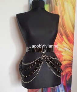 Brau accesorizat piele naturala