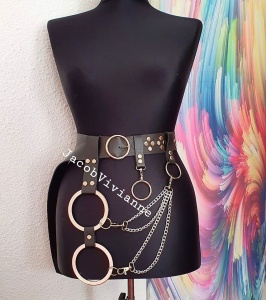 Brau accesorizata piele naturala