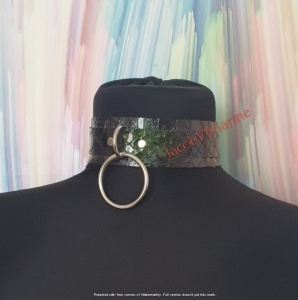 Choker cu lesa piele naturala sarpe cu reflexii - Img 2