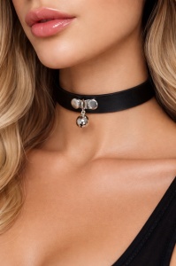 Choker piele naturala cu clopotel