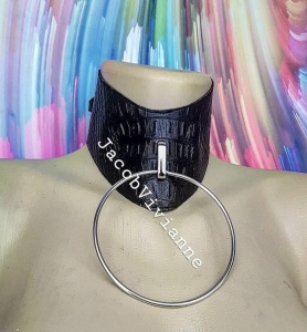 Choker texturat crocodil