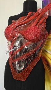 Corset cristale rosu din plastic luxury - Img 2
